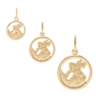 Pingente em Ouro 18k  São Jorge Vazado - P, M e G