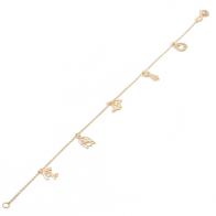 Pulseira com berloques pets 19cm 1.60grs