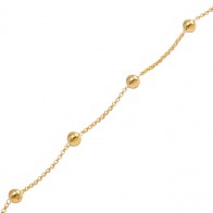 Pulseira Elo Português 18cm Com Bolinhas 4mm - 1.30gr