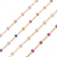 Pulseira Elo Português 18cm - Com Zircônias 3mm