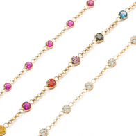 Pulseira Infantil Elo Português 13cm - Com Zircônias de 3mm