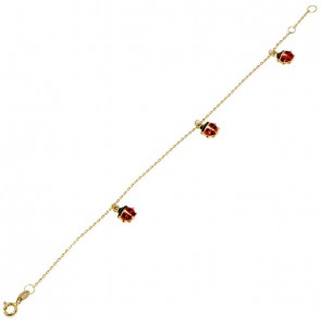 Pulseira-Infantil-Cartier-14cm-Oval-com-3-Joaninhas