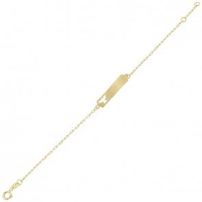 Pulseira em Ouro 18k  Infantil Cartie 14cm com Chapa Divino - 1.20g