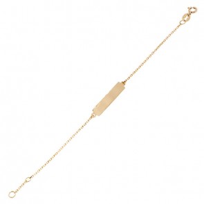 Pulseira em Ouro 18k Infantil Cartie 13cm com Chapa - 1.00g