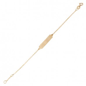 Pulseira em Ouro 18k Infantil Cartie 13cm com Chapa - 0.90g