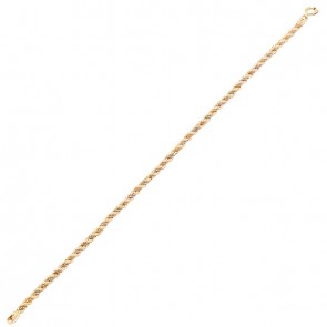 Pulseira em Ouro 18k Cordão Baiano Tricolor 19cm - 3.10g
