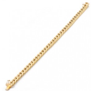 Pulseira em Ouro 18k  Grumet Dupla com Fecho Gaveta 21 cm -13.70g 