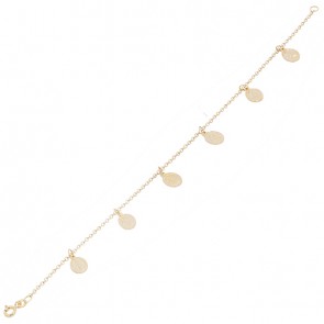 Pulseira Elo Português com Berloques Medalhas 18cm - 2.40g