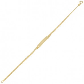 Pulseira em Ouro 18k  Bismarck com Placa 15cm - 1.50g  