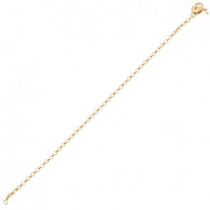 Pulseira em Ouro 18k Elo Português com Fecho Cadeado Coração 19cm - 2.40g