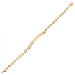 Pulseira em Ouro 18k Bailarina com Chapa 19cm - 7.00g