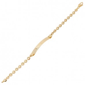 Pulseira em Ouro 18k Bailarina com Chapa 19cm - 6.80g