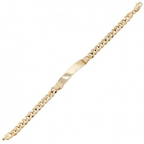 Pulseira em Ouro 18k Grumet com Chapa 21cm - 17.40g