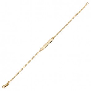 Pulseira em Ouro 18k Groumet com Chapa 16cm - 1.50g