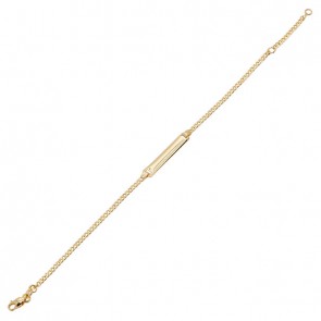 Pulseira em Ouro 18k Grumet com Chapa 16cm - 1.50g