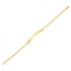 Pulseira em Ouro 18k Groumet com Placa 19cm - 6.60g