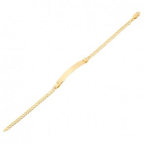 Pulseira em Ouro 18k Groumet com Placa 19cm - 5.80g