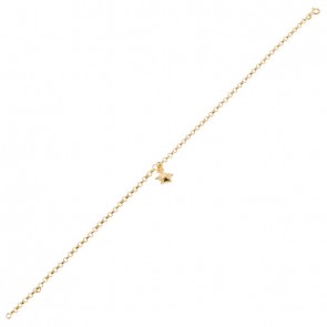 Tornozeleira em Ouro 18k Elo Português com Berloque Estrela - 2.30g