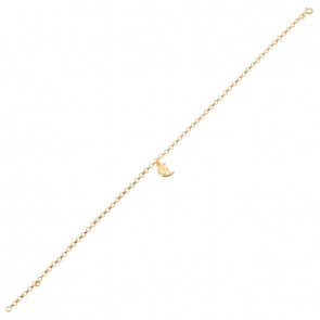 Tornozeleira em Ouro 18k Elo Português com Berloque Lua - 2.40g
