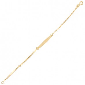 Pulseira em Ouro 18k Grumet com Chapa Navete  15cm - 1.00g