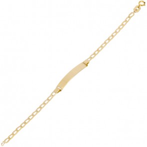 Pulseira em Ouro 18k  Elos Iguais com Chapa 12cm - 1.30g     