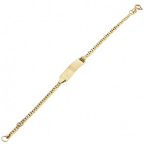 Pulseira Grume Oca 14cm Com Chapa - 1.70gr