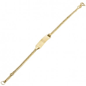 Pulseira Grume Oca 14cm Com Chapa - 1.30gr