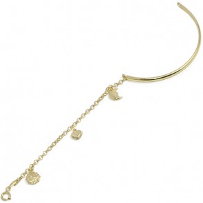 Pulseira Infantil Elo Português Meio Bracelete com Berloques 14cm - 3.10g