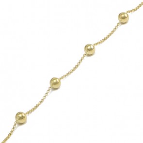 Pulseira Elo Português 18cm Com Bola 5mm - 1.70gr