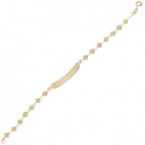 Pulseira Infantil Chapinha 13cm com Bolinhas 3mm  - 1.30g 