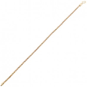 Pulseira em Ouro 18k Cordão Baiano Tricolor 19cm - 2.60g