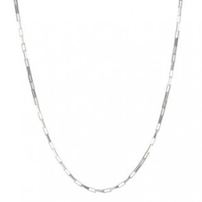 Corrente em Ouro Branco 18k  Veneziana Elo Longo 60cm - 6.90g