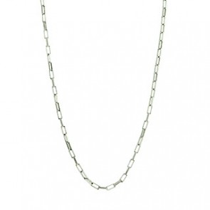 Corrente em Ouro Branco 18k Veneziana Elo Longo 50cm - 1.50g