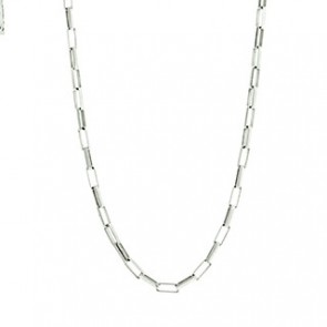 Corrente em Ouro Branco 18k Veneziana Elo Longo 50cm - 2.20g