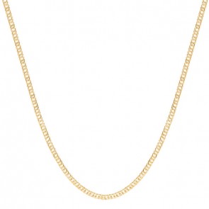 Corrente em Ouro 18k Oca Groumet Dupla 70cm - 3.60g