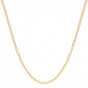 Corrente em Ouro 18k Oca Groumet Dupla 45cm - 2.60g