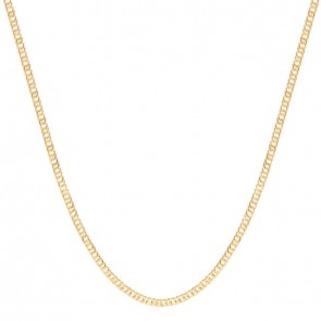 Corrente em Ouro 18k Oca Groumet Dupla 60cm - 3.30g