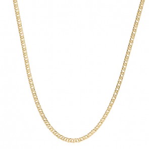 Corrente em Ouro 18k Oca Groumet Dupla 45cm - 3.70g 