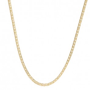 Corrente em Ouro 18k Oca Groumet Dupla 45cm - 3.30g 