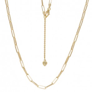 Corrente em Ouro 18k Choker Cartie 38cm com Extensor Pingente Coração - 5.20g