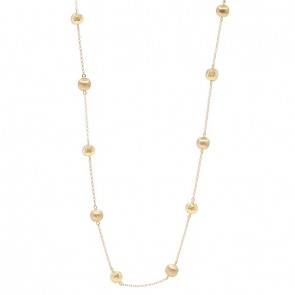 Corrente em Ouro 18k Elo Português com Bolinhas 7mm Fosca/Polida 45cm - 6.30gr 