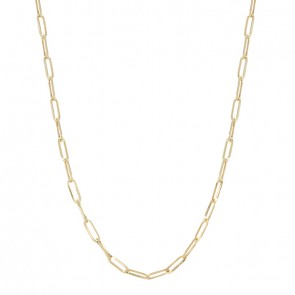 Corrente em Ouro 18k Choker Elos Ovais Alongados Oca - 2.70gr