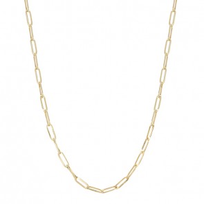 Corrente em Ouro 18k Choker Elos Ovais Alongados Oca - 2.60gr