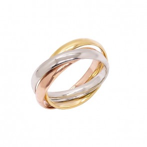 Aliança Cartier 3mm Tricolor Polida