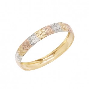 Anel em Ouro 18k Aparador Setas Tricolor Diamantado