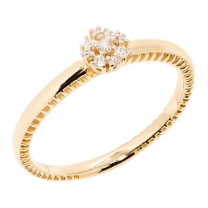 Anel em Ouro 18k Pluve com 9 Brilhantes