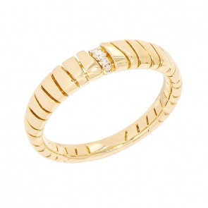 Anel em Ouro 18k Kera Polido com 4 Brilhantes