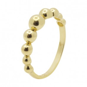 Anel em Ouro 18k Bolinhas Degrades Polidas