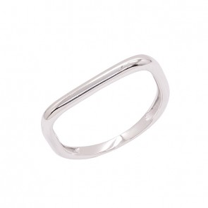 Anel em Ouro Branco 18k Quadrado Polido