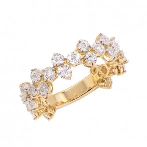 Anel em Ouro 18k  Bicolor com 35 Diamantes 